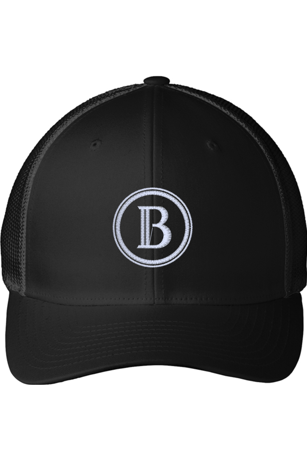 "B" - Port Authority Flexfit Mesh Back Embroidered Cap