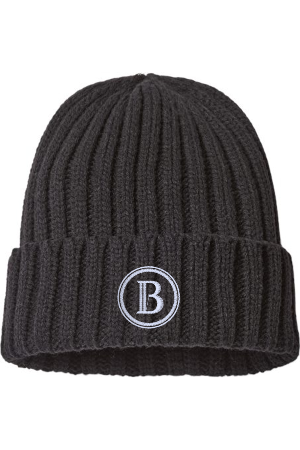 "B" - Atlantis Headwear Sustainable Embroidered Cable Knit Beanie
