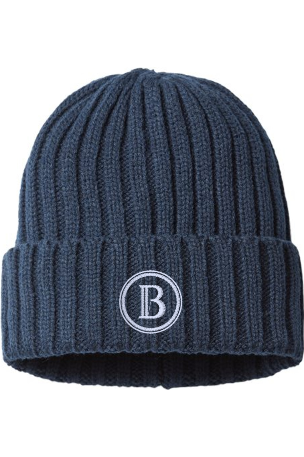 "B" - Atlantis Headwear Sustainable Embroidered Cable Knit Beanie