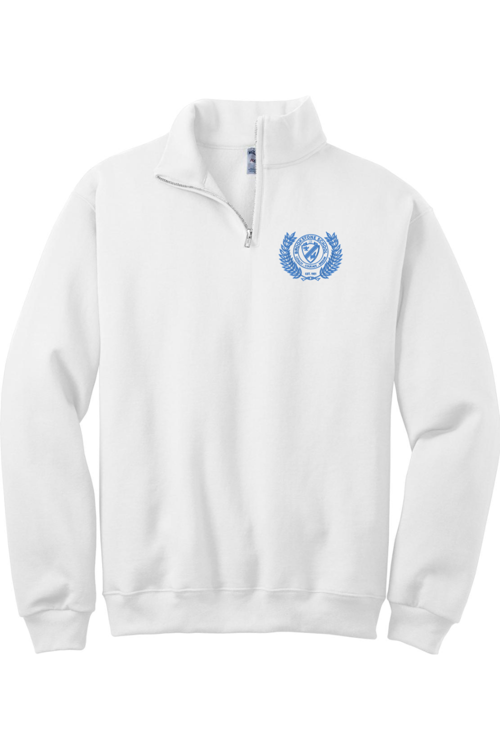 * UNIFORM APPROVED * - Brookstone Crest JERZEES 1/4-Zip Cadet Collar Embroidered Sweatshirt