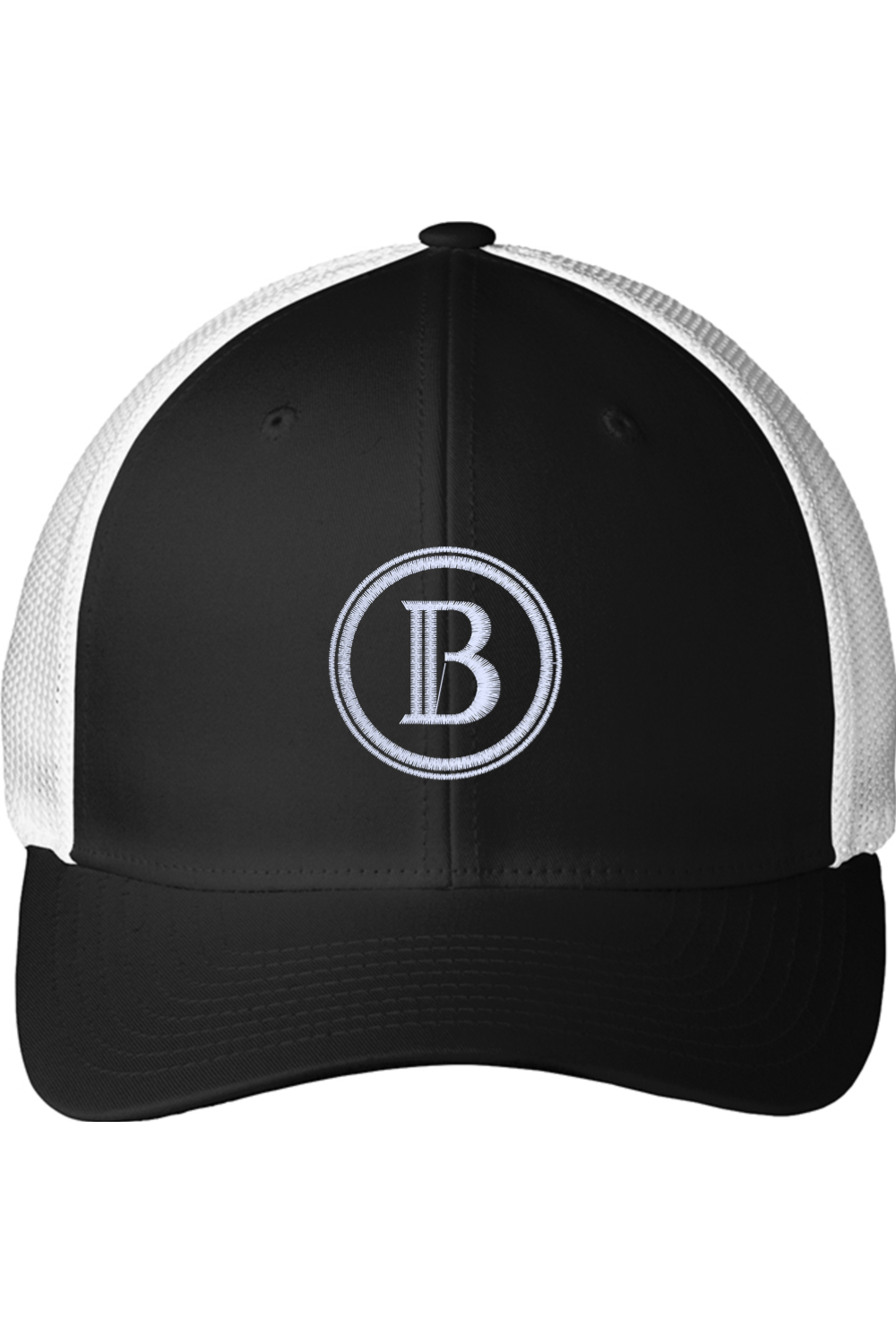 "B" - Port Authority Flexfit Mesh Back Embroidered Cap