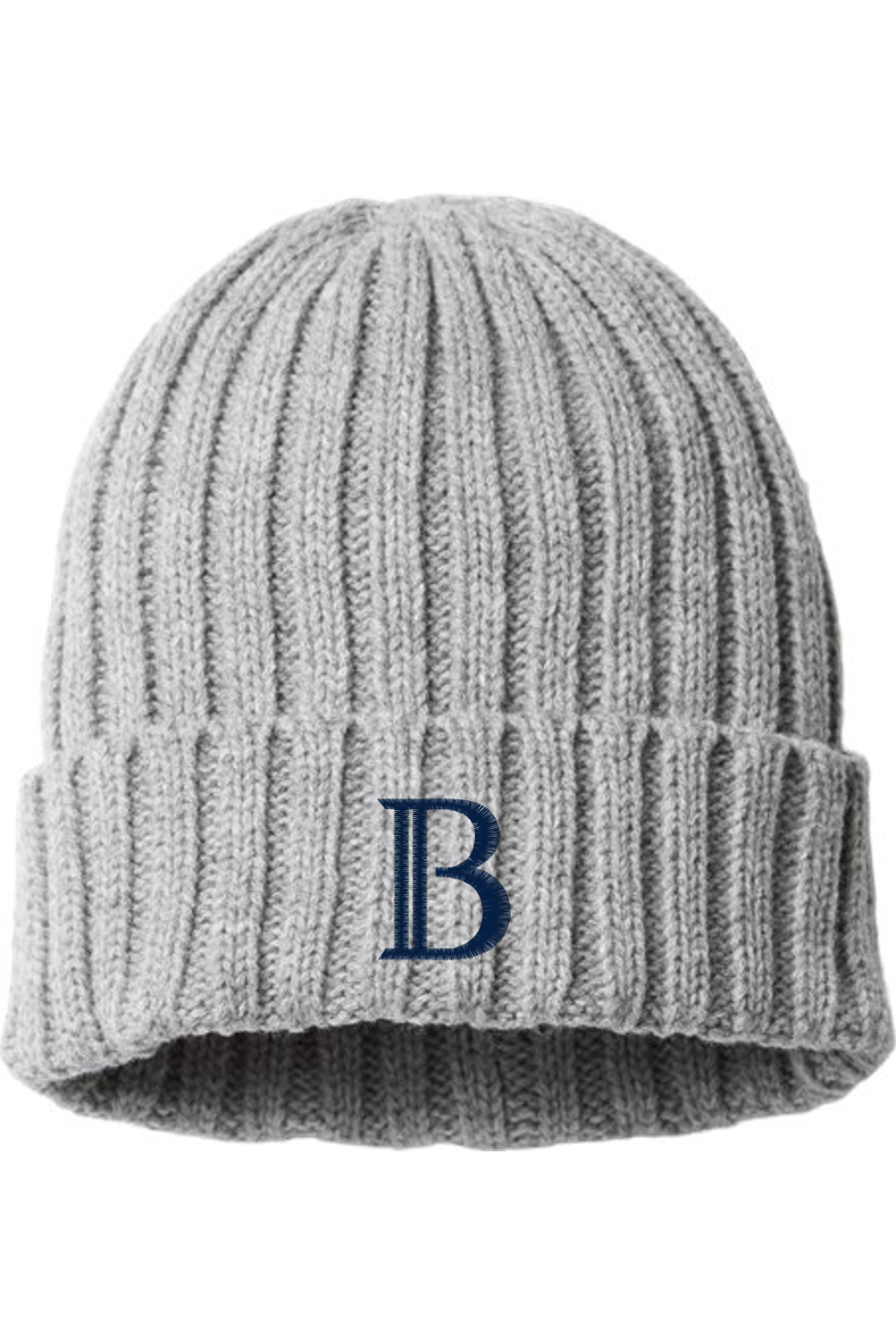 "B" - Atlantis Headwear Sustainable Embroidered Cable Knit Beanie