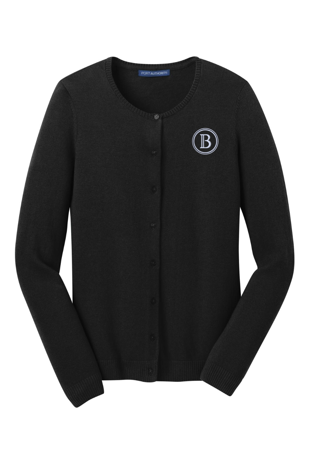 "B" - Port Authority Ladies Embroidered Cardigan Sweater