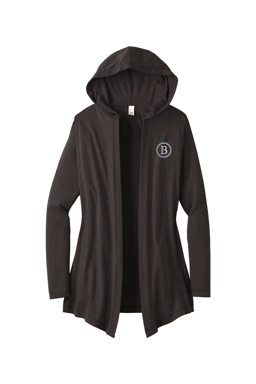 "B" - District Women’s Perfect Tri Hooded Embroidered Cardigan