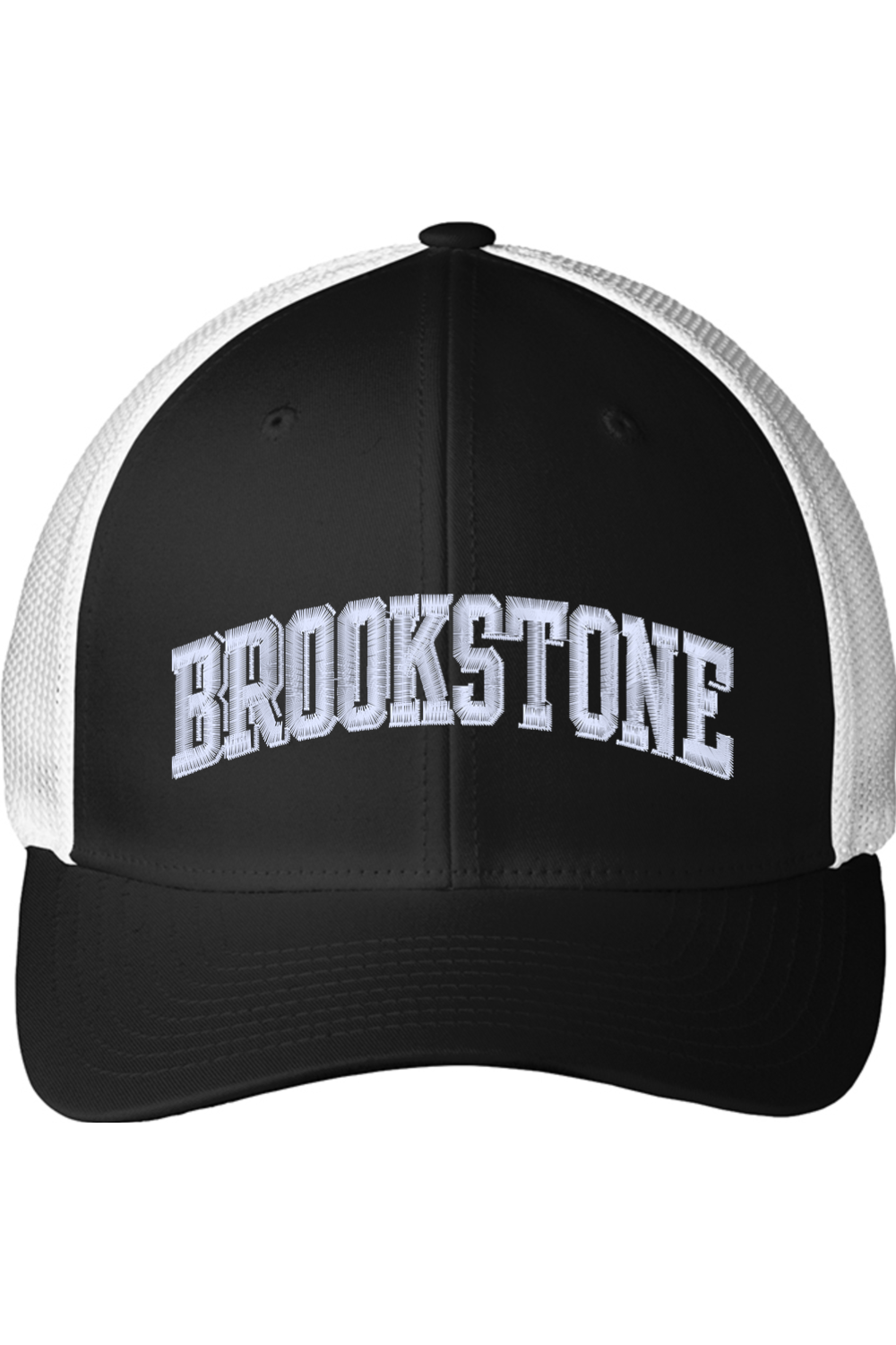 Old School Arched Brookstone - Port Authority Flexfit Mesh Back Embroidered Cap