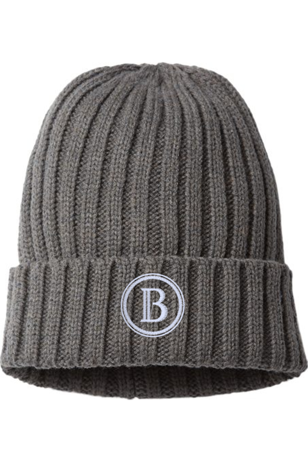 "B" - Atlantis Headwear Sustainable Embroidered Cable Knit Beanie