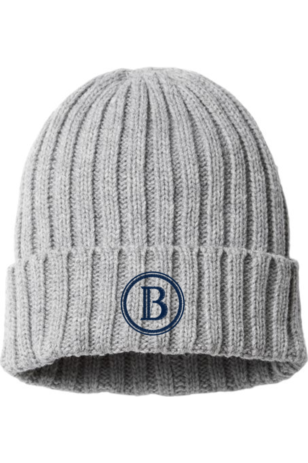 "B" - Atlantis Headwear Sustainable Embroidered Cable Knit Beanie